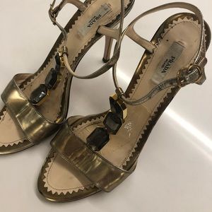 Parada gold jewel heels size 38.5